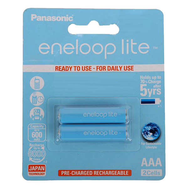 Pin đũa sạc AAA Panasonic Eneloop Lite Ni-Mh 1.2V 600mAh vỉ 2 viên