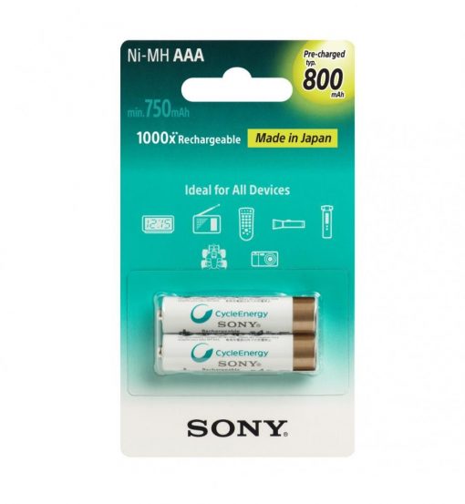 Pin sạc AAA LR03 Sony NH-AAA-B2KN Ni-Mh 1.2V 800 mAh vỉ 2 viên