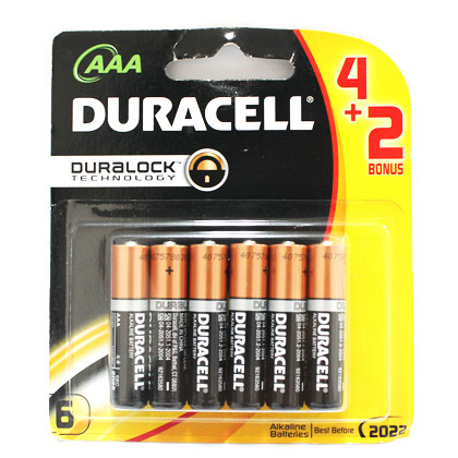 Pin đũa AAA LR03 Duracell MN2400 Alkaline 1.5V vỉ 6 viên